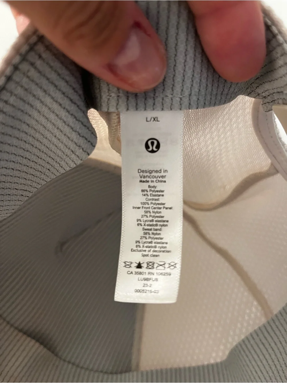 lululemon Light Gray and Cream Athletic Cap